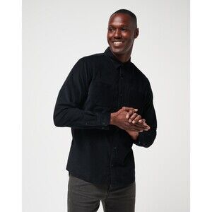 Travis Mathew Barrel of Laughs Corduroy Button Up Shirt Mens Medium Black